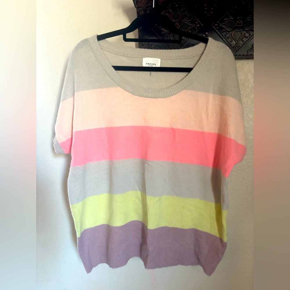 Andrée boxy pastel Multicolor Striped Sweater medium